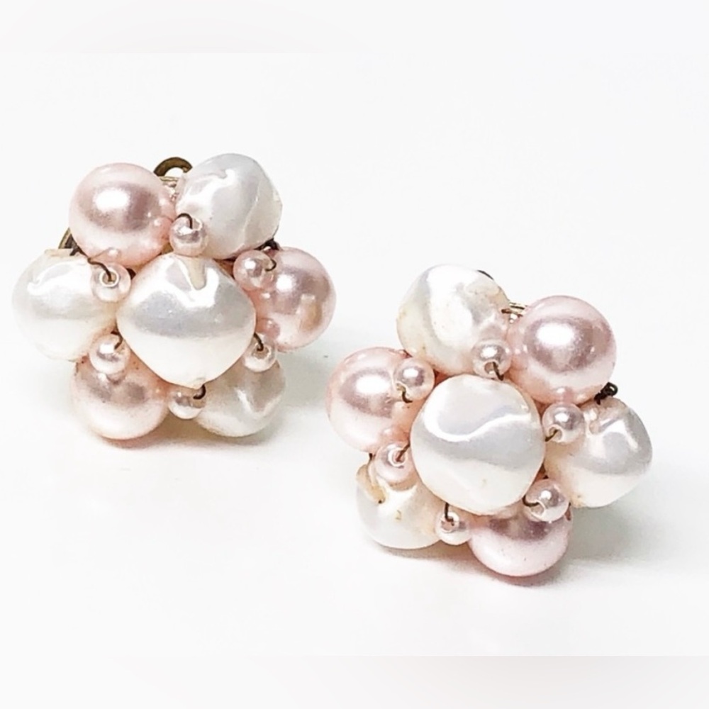 Elegant Pearl Cluster Earrings